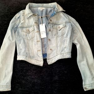 Dance & Marvel- Puff Sleeve Denim Jacket- faded blue- Small